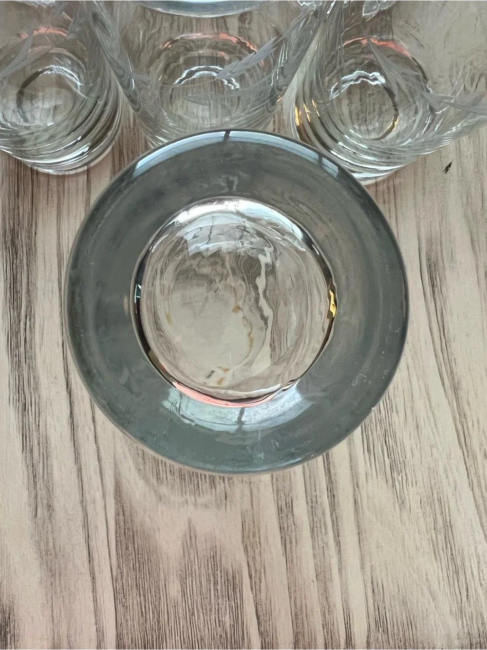 Set of 7 Vintage Etched Wheat Highball Glasses 5.75” Tumblers Barware